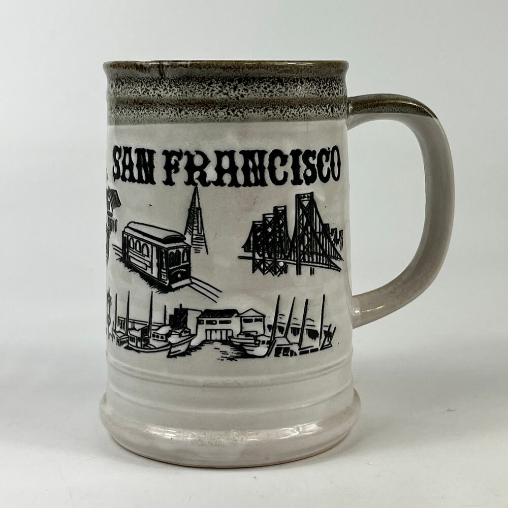 San Francisco California Souvenir Mug Beer Coffee Tea Vintage Glazed Cup Trolley
